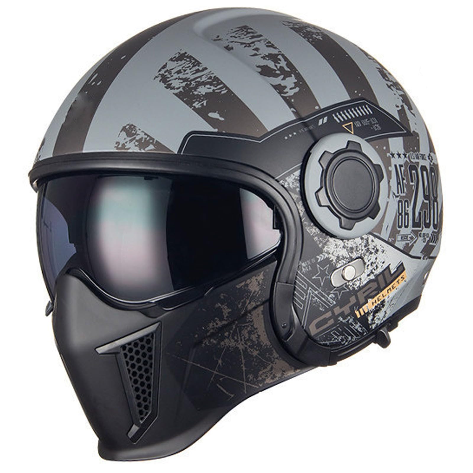 Integriert Motorradhelm DOT/ECE Genehmigt Integralhelm Motorradhelm Motorrad Integralhelm Für Frauen Männer Modularer Motocross Helm B,XL/59-60CM von Caimcie