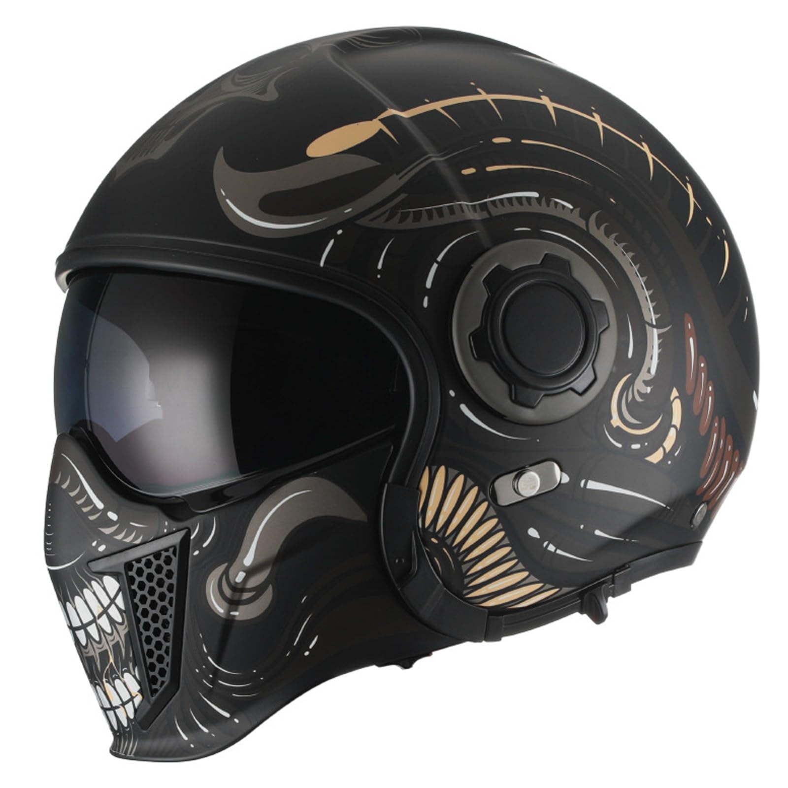 Integriert Motorradhelm DOT/ECE Genehmigt Integralhelm Motorradhelm Motorrad Integralhelm Für Frauen Männer Modularer Motocross Helm G,XXL/61-63CM von Caimcie