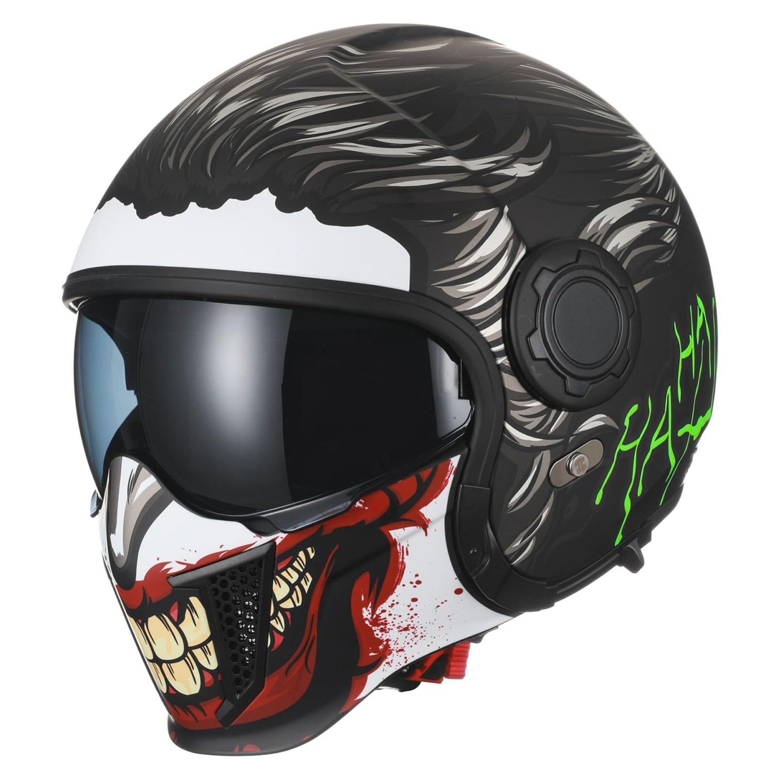 Integriert Motorradhelm DOT/ECE Genehmigt Integralhelm Motorradhelm Motorrad Integralhelm Für Frauen Männer Modularer Motocross Helm J,L/55-58CM von Caimcie