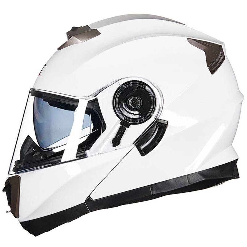 Integrierter Modularer Motorradhelm Mit Klappfront, Modularer Motorrad-Crashhelm, DOT/ECE-Zugelassener Motorradhelm Mit Klappfront Und Doppelvisier Für Männer Und Frauen C,XS/53-54CM von Caimcie