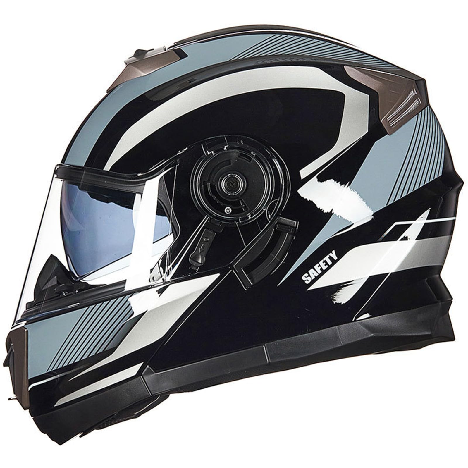 Integrierter Modularer Motorradhelm Mit Klappfront, Modularer Motorrad-Crashhelm, DOT/ECE-Zugelassener Motorradhelm Mit Klappfront Und Doppelvisier Für Männer Und Frauen I,M/57-58CM von Caimcie