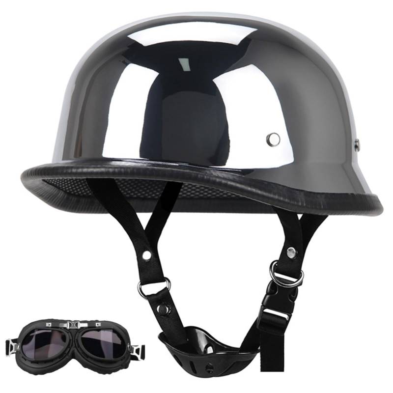 Motorrad-Halbhelm Retro-Stil Offener Motorradhelm Halbschalenhelm DOT/ECE-Geprüfter Motorradhelm Jethelm Sturzhelm Für Männer Und Frauen D,M/57-58CM von Caimcie