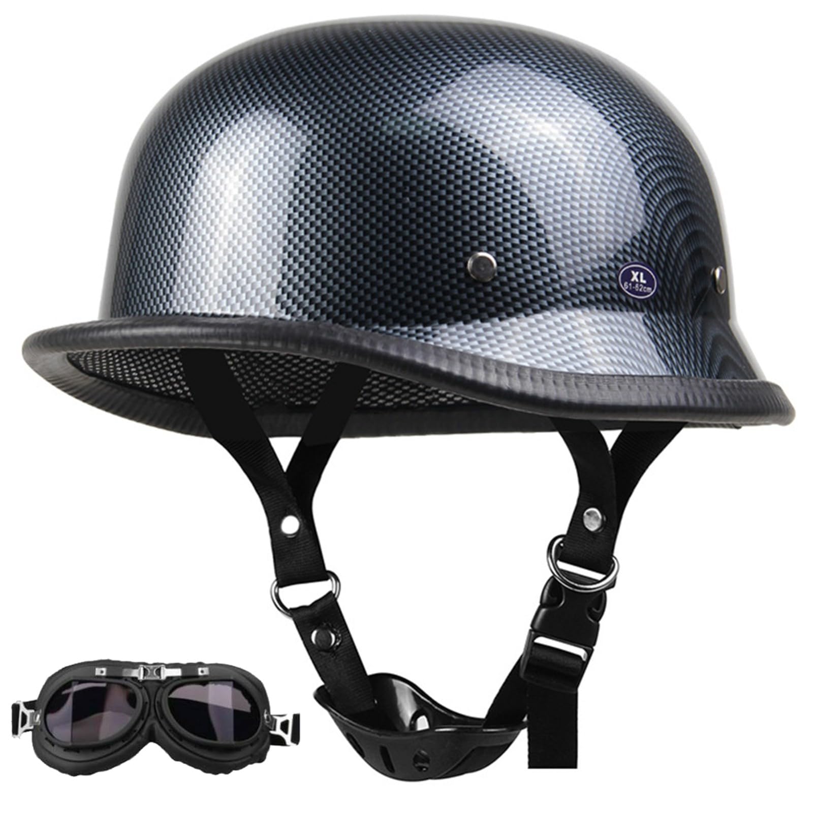 Motorrad-Halbhelm Retro-Stil Offener Motorradhelm Halbschalenhelm DOT/ECE-Geprüfter Motorradhelm Jethelm Sturzhelm Für Männer Und Frauen E,S/55-56CM von Caimcie