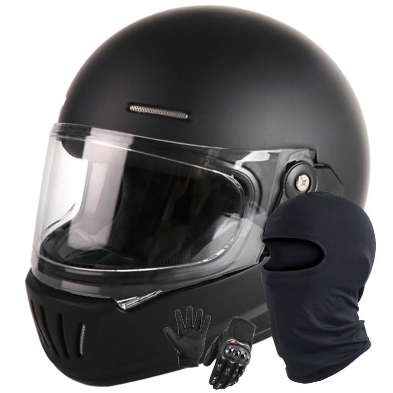 Motorrad-Integralhelm, ECE/DOT-Geprüft, Leicht, Straßenrad-Motorrad-Rennhelm Mit Visier, Integralhelme Für Männer Und Frauen D,XXL/61-62CM von Caimcie