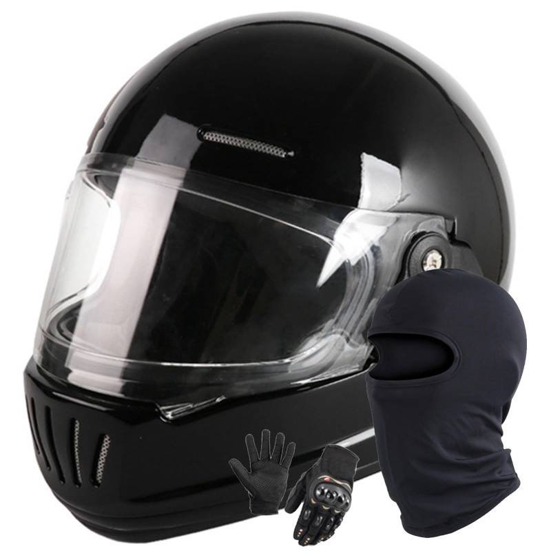 Motorrad-Integralhelm, ECE/DOT-Geprüft, Leicht, Straßenrad-Motorrad-Rennhelm Mit Visier, Integralhelme Für Männer Und Frauen F,L/57-58CM von Caimcie