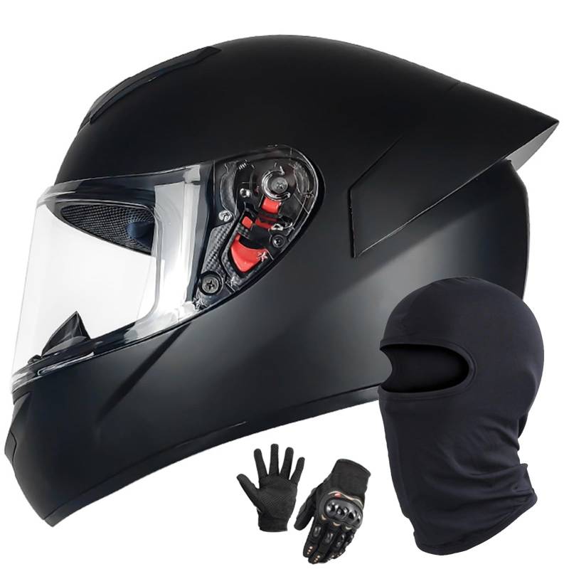 Motorrad Motorradhelm Integrierter Helm Rollerhelm Helm Mit Visier DOT/ECE Zertifiziert Moped Full Face Helm Rollerhelm Für Damen Herren P,M/55-57CM von Caimcie