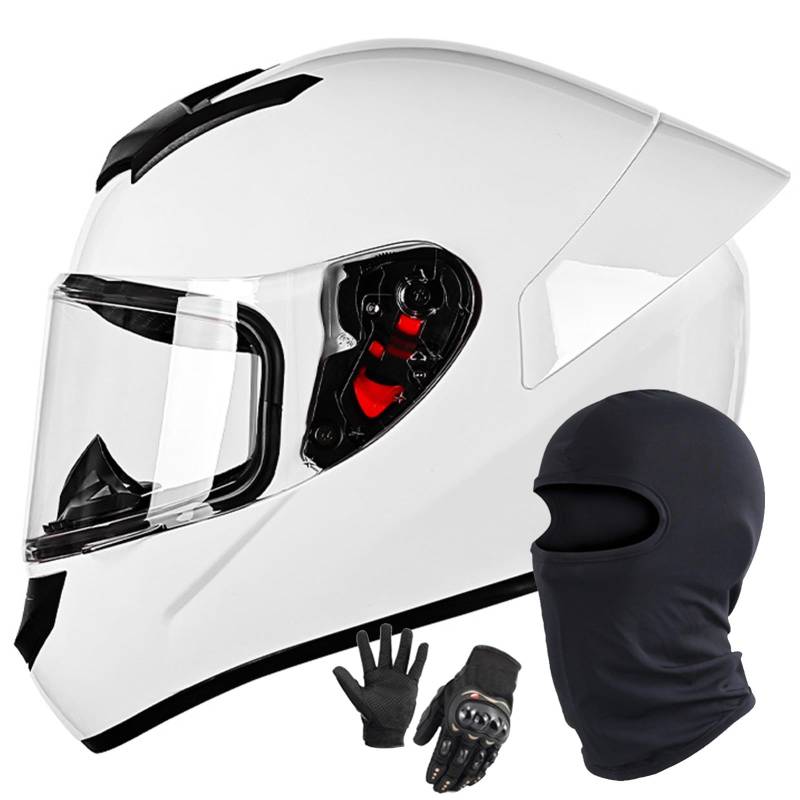 Motorrad Motorradhelm Integrierter Helm Rollerhelm Helm Mit Visier DOT/ECE Zertifiziert Moped Full Face Helm Rollerhelm Für Damen Herren Q,L/58-59CM von Caimcie