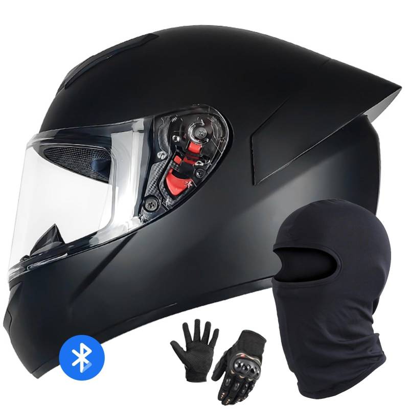 Motorradhelm Bluetooth Klapphelm Modularer Motorradhelm DOT/ECE-Geprüfter Integralhelm Klapphelm Motorradhelm Mit Visier Für Männer Und Frauen E,XL/60-61CM von Caimcie