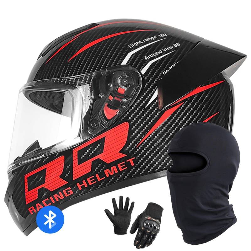 Motorradhelm Bluetooth Klapphelm Modularer Motorradhelm DOT/ECE-Geprüfter Integralhelm Klapphelm Motorradhelm Mit Visier Für Männer Und Frauen M,L/58-59CM von Caimcie