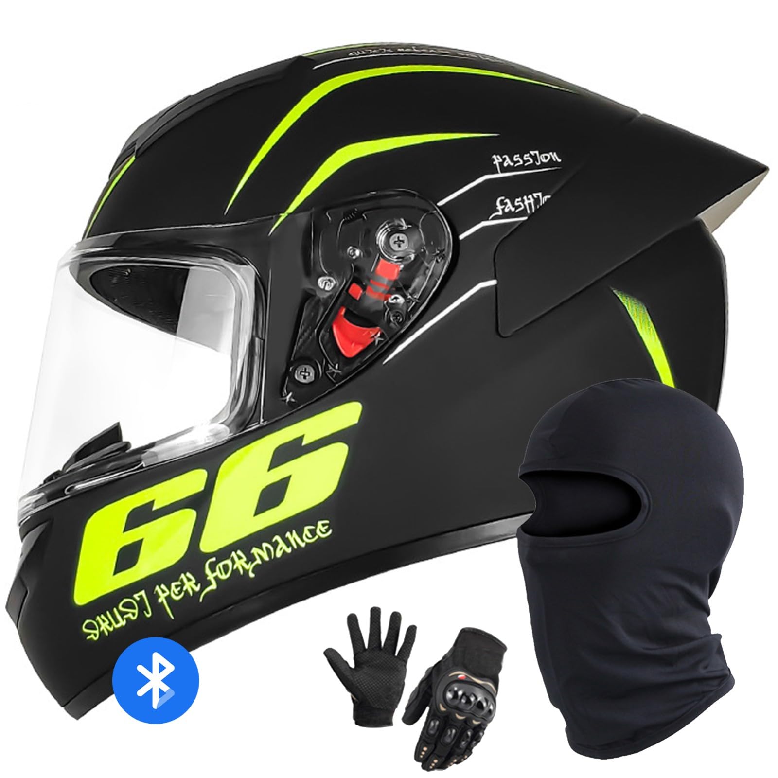 Motorradhelm Bluetooth Klapphelm Modularer Motorradhelm DOT/ECE-Geprüfter Integralhelm Klapphelm Motorradhelm Mit Visier Für Männer Und Frauen P,M/55-57CM von Caimcie