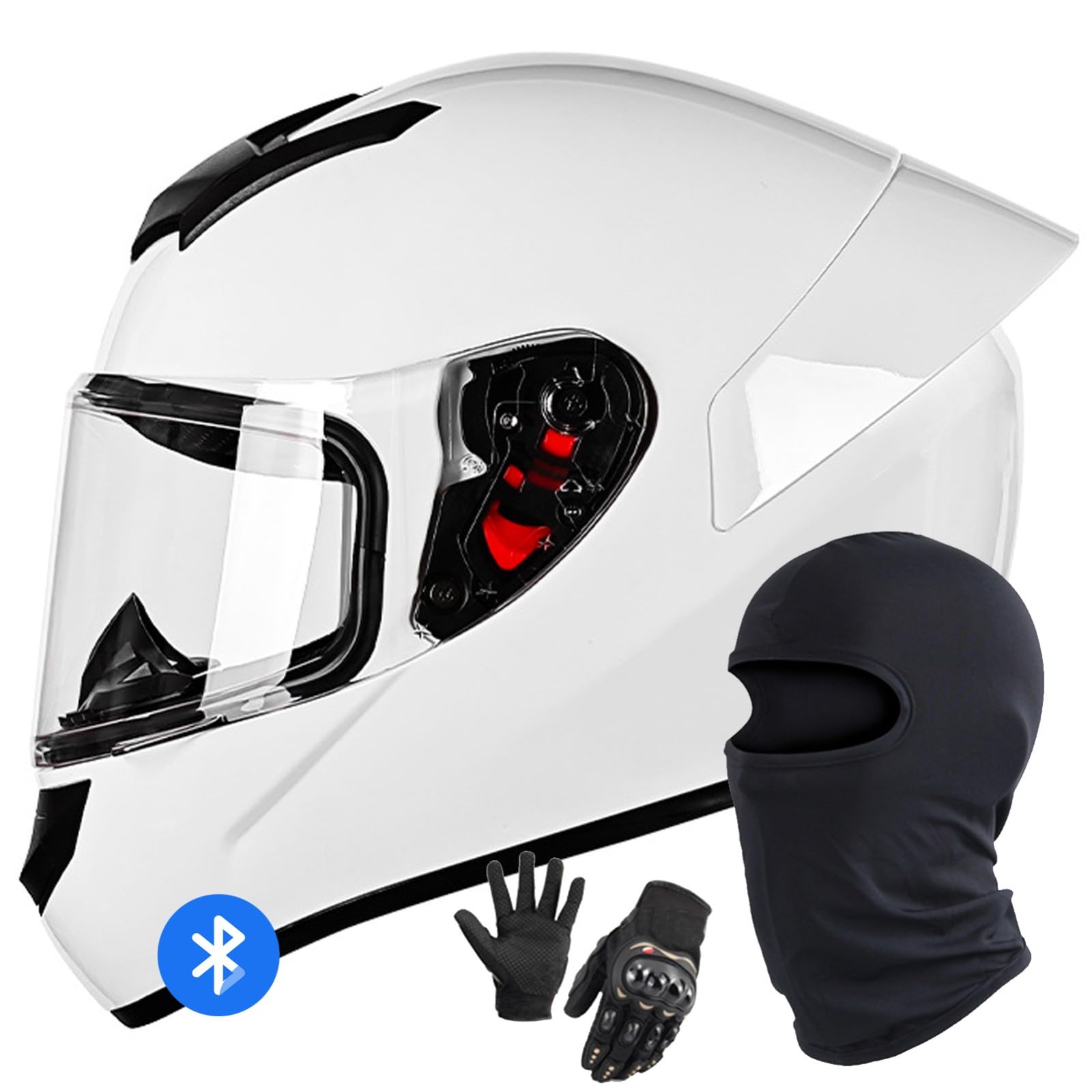 Motorradhelm Bluetooth Klapphelm Modularer Motorradhelm DOT/ECE-Geprüfter Integralhelm Klapphelm Motorradhelm Mit Visier Für Männer Und Frauen Q,L/58-59CM von Caimcie