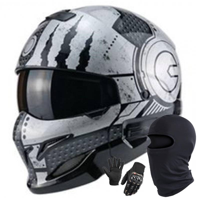 Motorradhelm Integriert Modularer Helm DOT/ECE Zertifiziert Mopeds Roller Straßenmotorräder Rennmotorradhelme Mopedhelm Scooter Chopper Helm Für Männer Und Frauen G,L/57-58CM von Caimcie