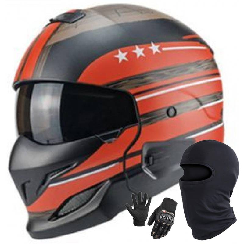 Motorradhelm Integriert Modularer Helm DOT/ECE Zertifiziert Mopeds Roller Straßenmotorräder Rennmotorradhelme Mopedhelm Scooter Chopper Helm Für Männer Und Frauen J,XL/59-60CM von Caimcie