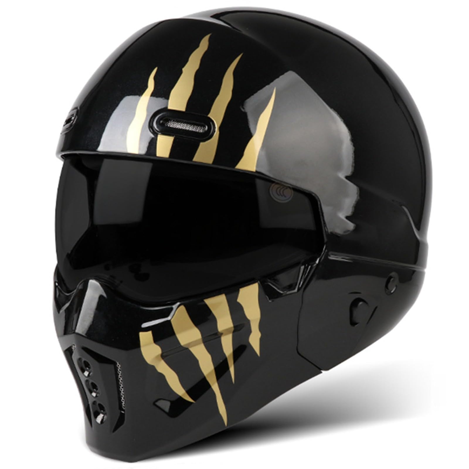 Motorradhelm Motorrad-Integralhelm DOT/ECE Zertifiziert Sturzhelm Mit Visier Integriert Motorradhelm Helm Mit Umschaltbarem Modus 3/4 Helm Für Herren Damen A,M/57-58CM von Caimcie