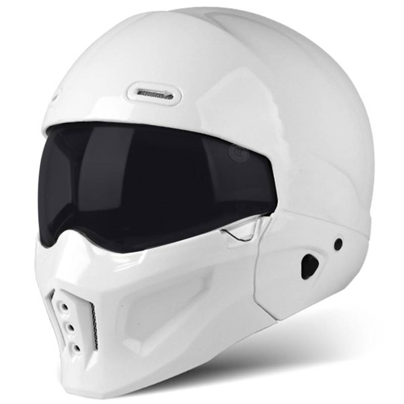 Motorradhelm Motorrad-Integralhelm DOT/ECE Zertifiziert Sturzhelm Mit Visier Integriert Motorradhelm Helm Mit Umschaltbarem Modus 3/4 Helm Für Herren Damen E,S/55-56CM von Caimcie