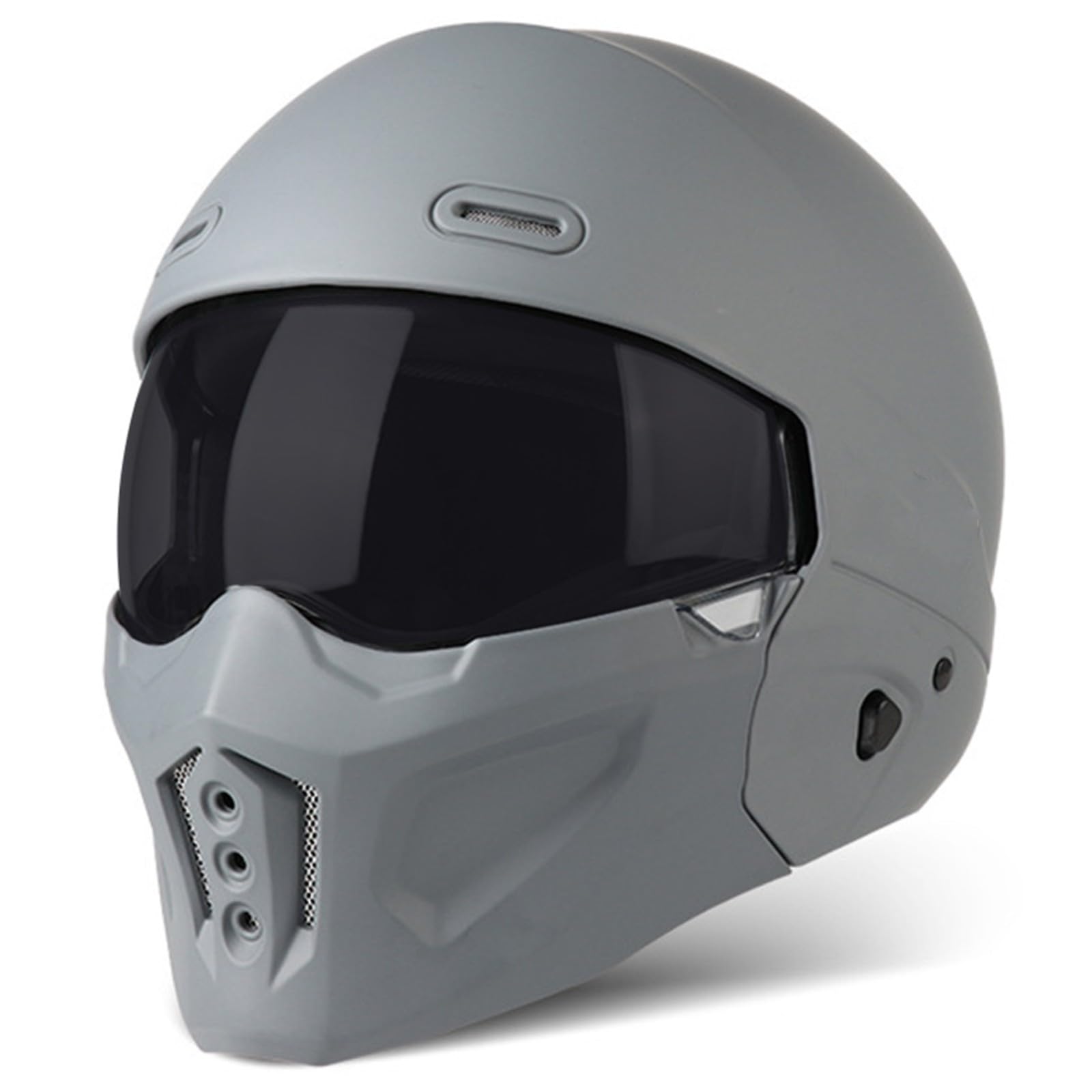 Motorradhelm Motorrad-Integralhelm DOT/ECE Zertifiziert Sturzhelm Mit Visier Integriert Motorradhelm Helm Mit Umschaltbarem Modus 3/4 Helm Für Herren Damen F,L/59-60CM von Caimcie