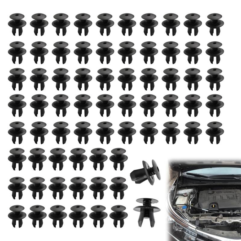 70 Stück Auto Türverkleidung Clips Schwarz Spreiznieten Befestigungsclips Auto Autoverkleidungsklammern Klammern Stoßstangen Plastikklips Set Sicher und Zuverlässig Autoverkleidungsklammern von Caldamn