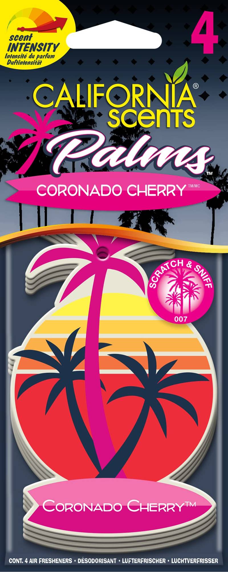 California Car Scents E302691700 Palms Lufterfrischer Coronado Cherry, 4 Stück von California Scents