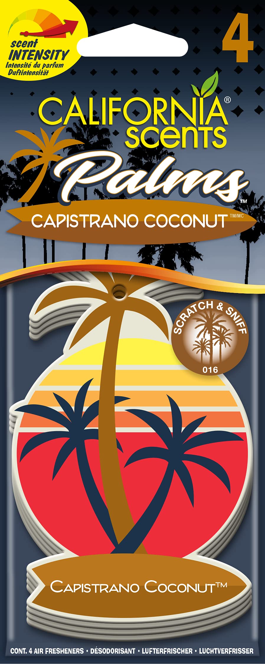 California Car Scents E302691500 Palms Lufterfrischer Capistrano Coconut, 4 Stück von California Scents