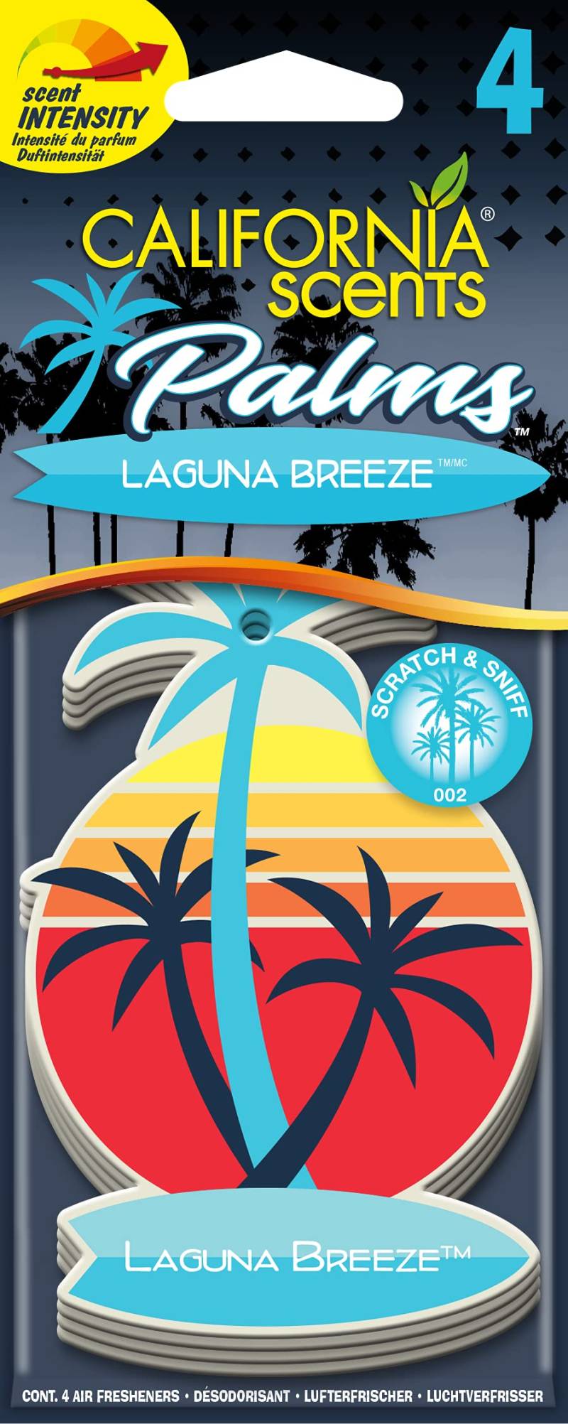 California Car Scents Scents E302691200 Palms Lufterfrischer Laguna Breeze, 4 Stück von California Scents