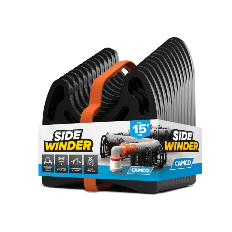 Camco 15ft Sidewinder RV Sewer Hose Support | Safely Secures Your RV Sewer Hose While in Use | Features a Lightweight, Durable Frame (43043) von Camco