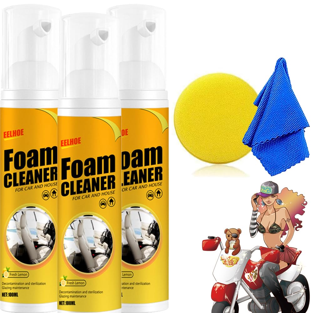 All Around Master Foam Cleaner, 2023 New Multi Purpose Foam Cleaner for Car, Car Magic Foam Cleaner All Purpose, Magic Foam Cleaner (3 Pcs, 100ML) von Camic