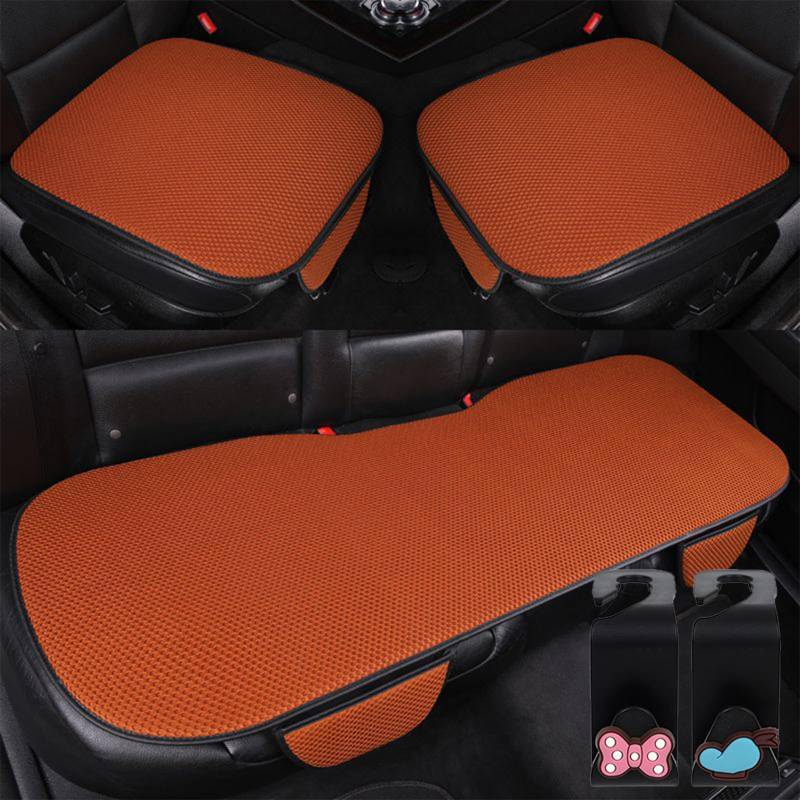 Breathable & Anti-Slip Cotton Car Seat Covers, Car Seat Covers Full Set for Women, Automobil Front Seat Cushion Chair Mat Protector, Universal Non Slip Auto Seat Pad (Brown, Fullset) von Camic