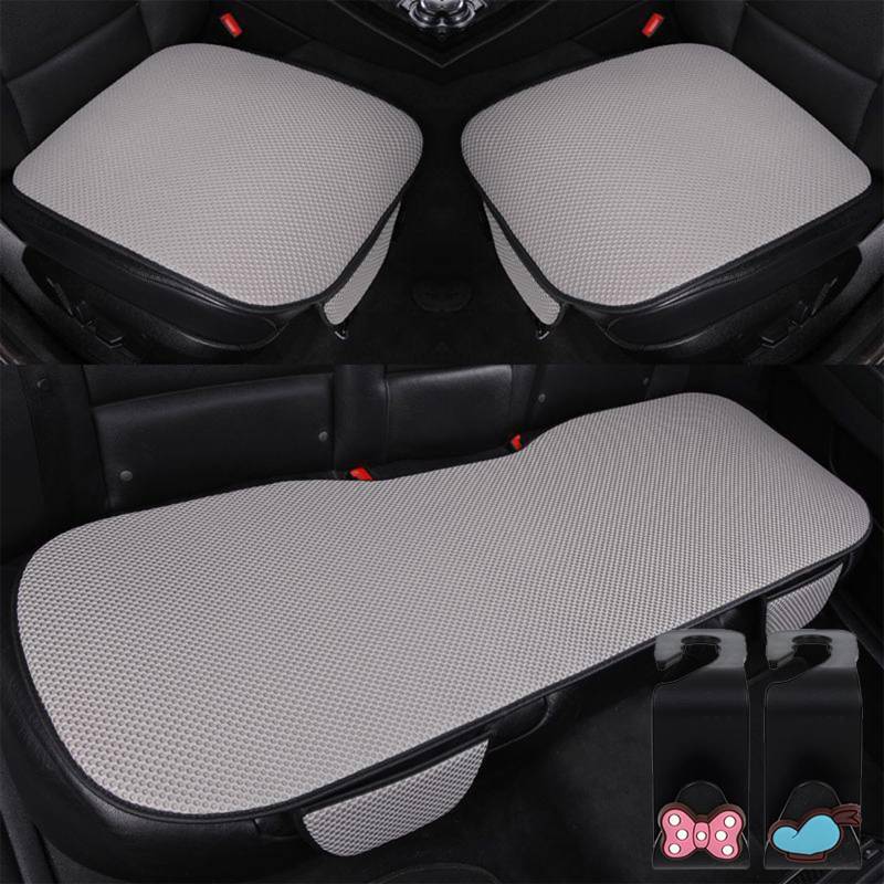 Breathable & Anti-Slip Cotton Car Seat Covers, Car Seat Covers Full Set for Women, Automobil Front Seat Cushion Chair Mat Protector, Universal Non Slip Auto Seat Pad (Gray, Full Backseats) von Camic