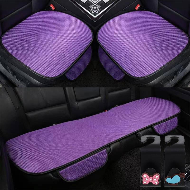 Breathable & Anti-Slip Cotton Car Seat Covers, Car Seat Covers Full Set for Women, Automobil Front Seat Cushion Chair Mat Protector, Universal Non Slip Auto Seat Pad (Purple, Front Seats) von Camic