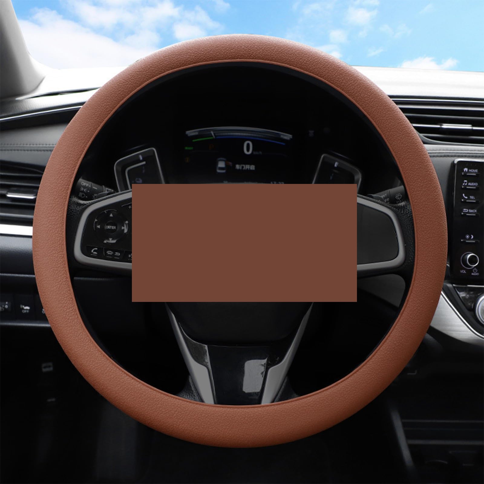 Cool Non-Slip Silicone Steering Wheel Protector, Car Steering Wheel Protective Cover, Universal Fit Elastic Stretch Car Steering Wheel Cover for Women Men, Comfortable & Breathable (Brown) von Camic