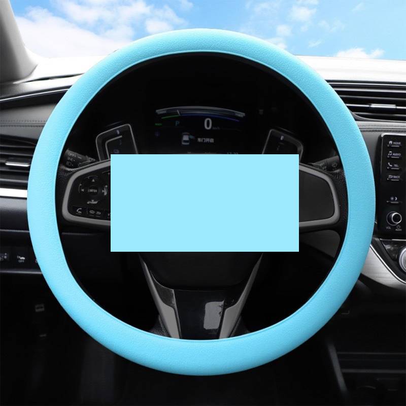 Cool Non-Slip Silicone Steering Wheel Protector, Car Steering Wheel Protective Cover, Universal Fit Elastic Stretch Car Steering Wheel Cover for Women Men, Comfortable & Breathable (Light Blue) von Camic