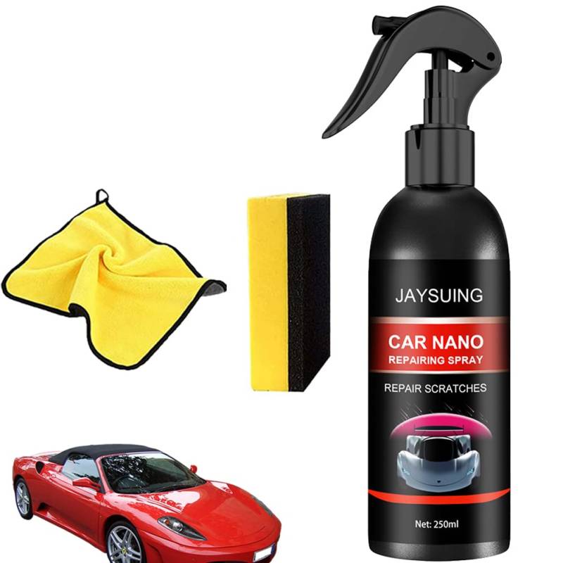 Jaysuing Nano-Kratzerentfernungsspray FüR Autos,Nano Auto Kratzerentfernungsspray,Nano Sparkle Tuch Auto Kratzer,3 In 1 Coating Scratch Repair Spray (1 Stück, 250g) von Camic