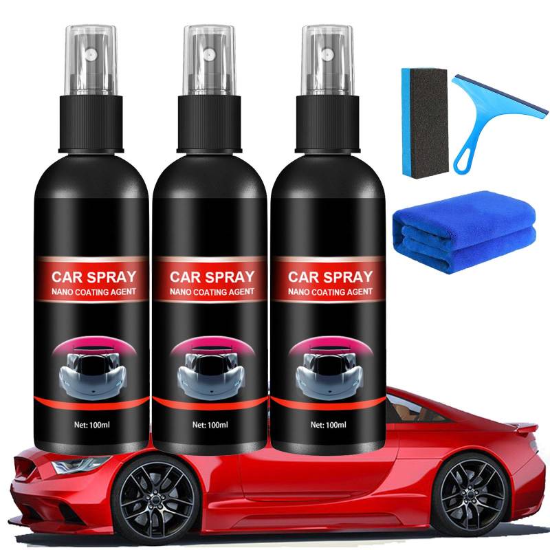 Nurafix Nano Car Spray, Nurafix Scratch Remover, Nano Car Scratch Repair Spray, Auto Scratch Fix Polish Spray, Nano Coating Spray for Cars, Quick Effect Coating Agent (100ml, 3 Pcs) von Camic