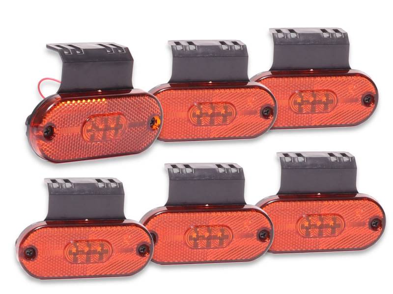 Camionetka 6x LED Seitenmarkierungsleuchten Begrenzungsleuchten 12V / 24V, Positionsleuchten Gelb/Orange, Umrissleuchten für LKW, Bus, Transporter, Anhänger, Wohnmobil, etc. von Camionetka