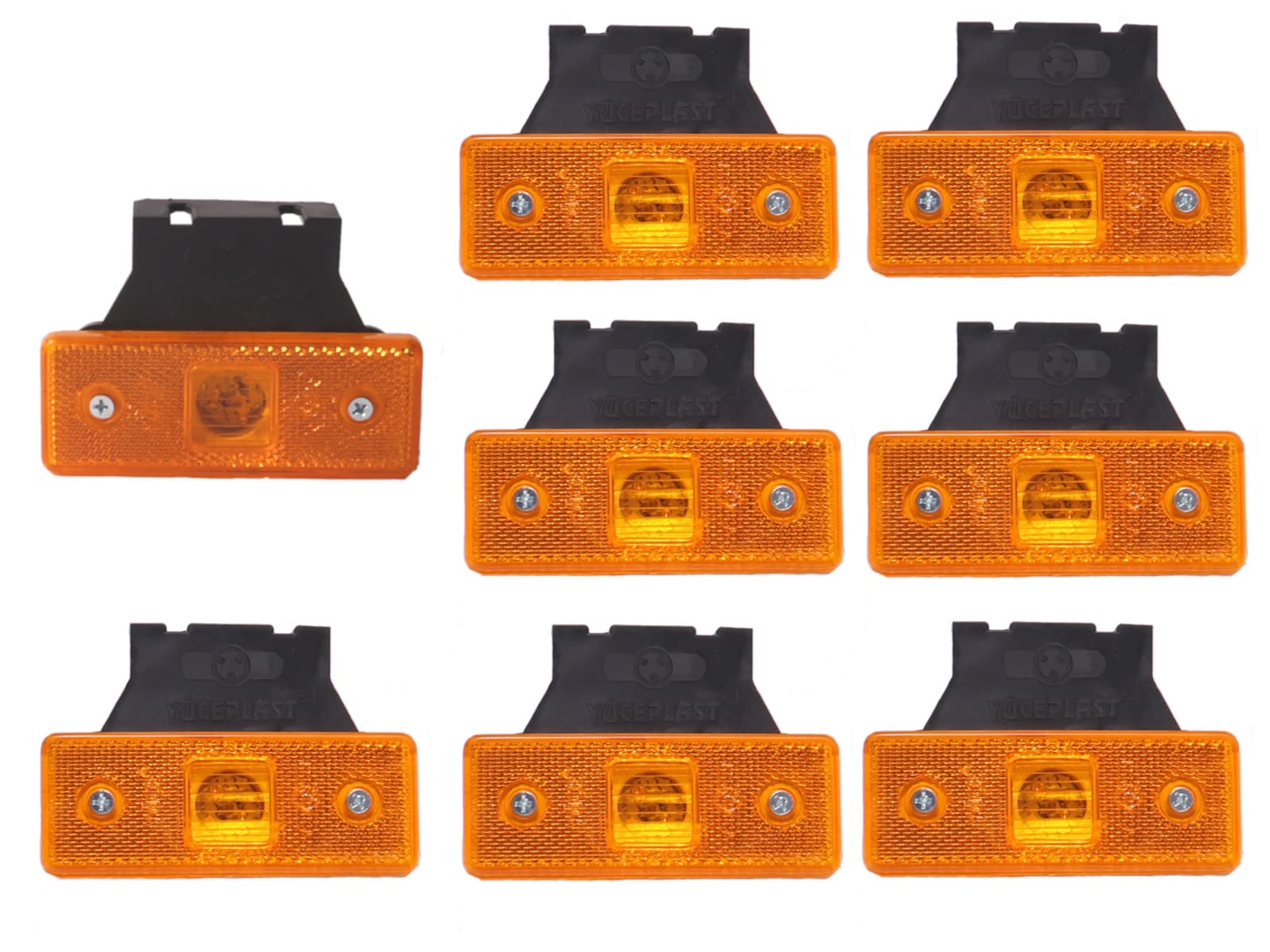 Camionetka 8x LED Seitenmarkierungsleuchten Begrenzungsleuchten 12V, Positionsleuchten Gelb/Orange, Umrissleuchten für LKW, Bus, Transporter, Anhänger, Wohnmobil, etc. von Camionetka