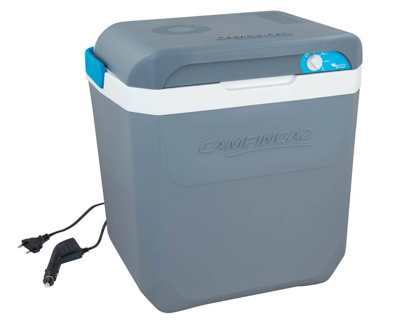 CAMPINGAZ Unisex Powerbox Plus Elektrische 12V und 230V für 8 Flaschen 1,5l Thermoelektrische Kühlbox für Auto und Camping mit UV Schutz 28 Liter Fassungsvermögen, blau, 28 l von Campingaz