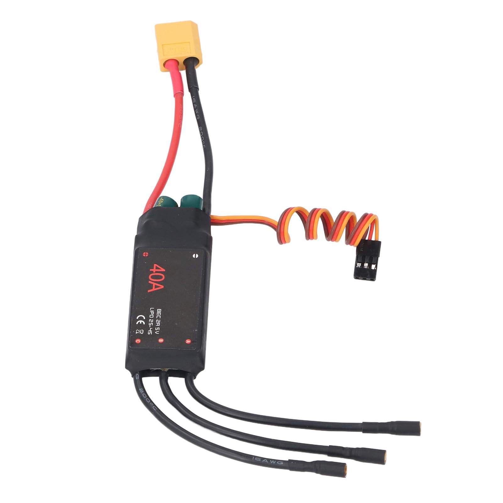 Drehzahlregler für Bürstenlosen Motor, 40 A, 5 V, 3 A, Bürstenloser ESC, BLDC-Controller, Elektrischer Drehzahlregler für Bürstenlosen Motor, Reglermodul mit XT60-Stecker für von Candeon