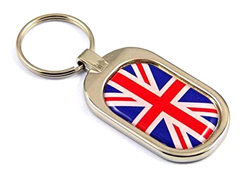 Car Chrome Decals Schlüsselanhänger Großbritannien Flagge 3D-Einleger Modern Metallisch Chrome Unisex für England Fans und Britische Expats von Car Chrome Decals