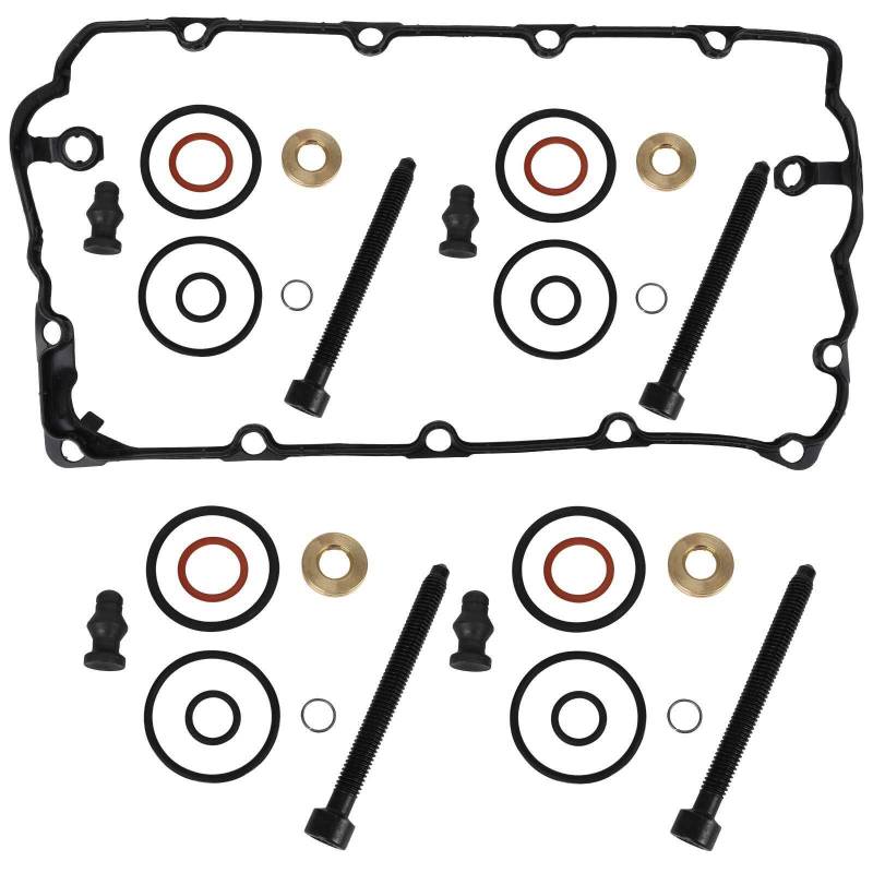 4 x Dichtungssatz BOSCH Einspritzdüse incl. Schrauben + VDD Ventildeckeldichtung Pumpe Düse Dichtsatz RepSatz Reparatursatz 1.9 2.0 TDI MOTORCODE BKC BMM BLS BPW BLT von Car-Parts24