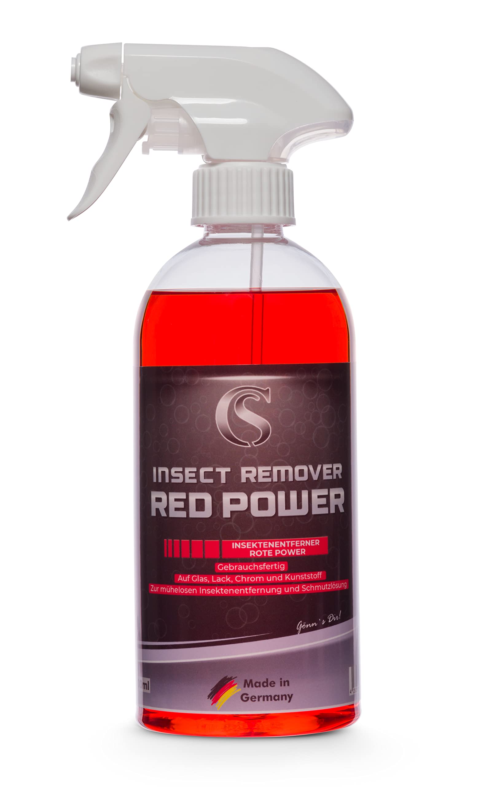 Car Sense Insect remover red power Gel 0,5 L ist problemlos auf Glas, Lack, Chrom und Kunststoff einsetzbar I Insekten-Entferner extra stark von Car Sense