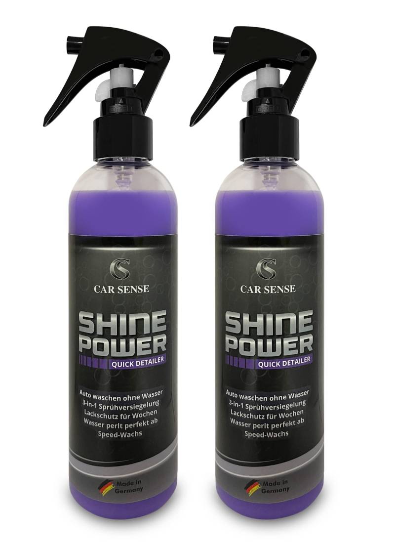 Car Sense Shine Power Quick Detailer Speed-Wachs 0,5L (2x0,25L) 3 in 1 Autolack-Reiniger I Schnellversiegelung I Schnellglanz zum Sprühen I Lackpflege von Car Sense