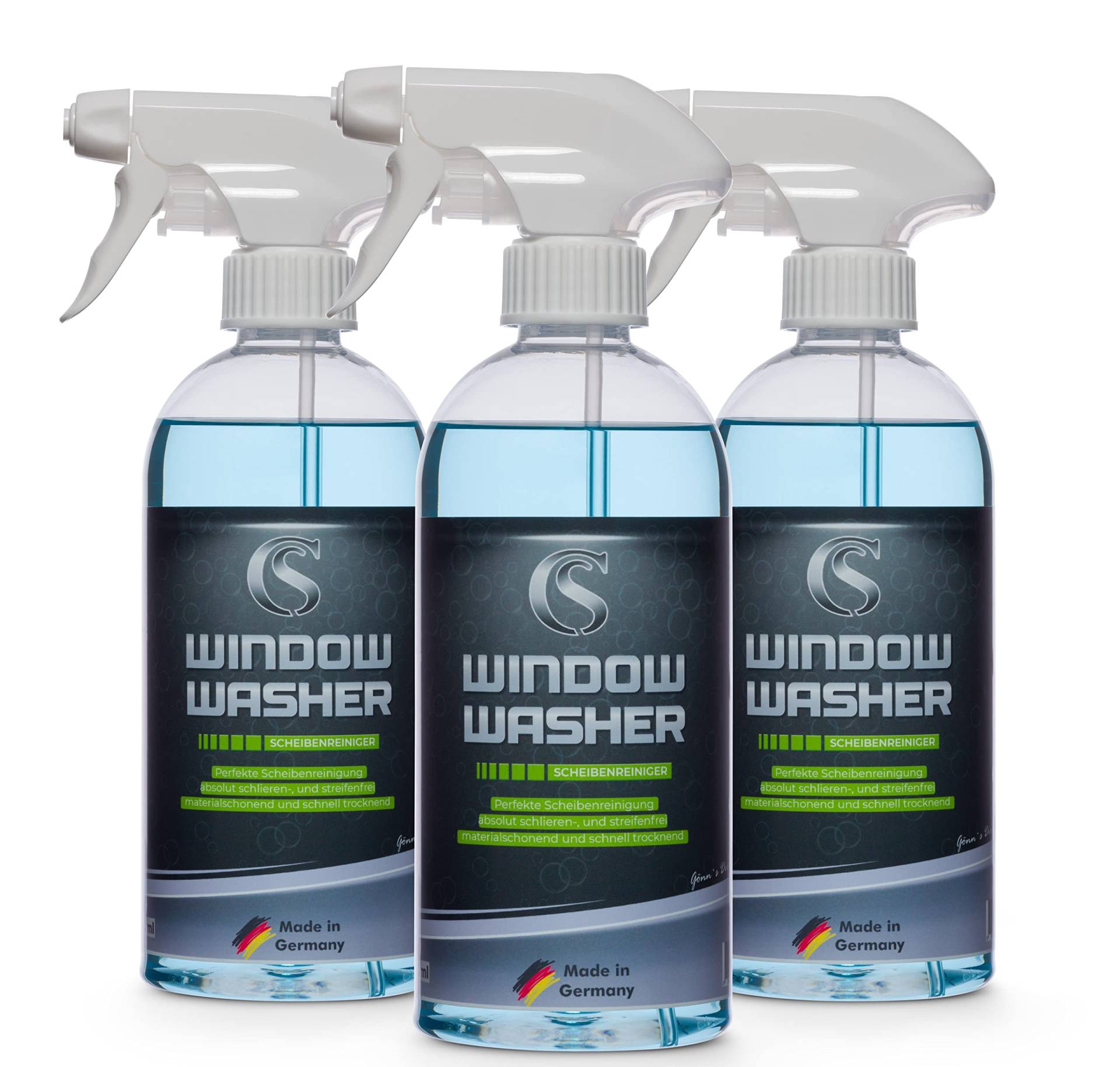 Car Sense Window Washer Autoglasreiniger 0,5 L (3x500ml) Fensterreiniger I Autopflege Reinigung von Fahrzeugscheiben innen und außen I streifenfrei für den perfekten Durchblick von Car Sense