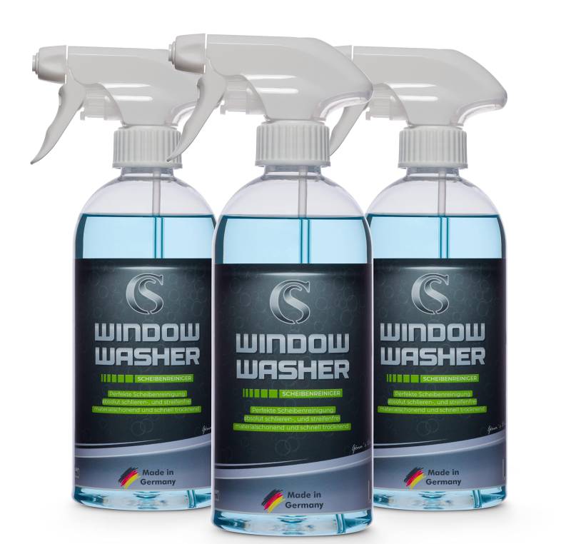 Car Sense Window Washer Autoglasreiniger 0,5 L (3x500ml) Fensterreiniger I Autopflege Reinigung von Fahrzeugscheiben innen und außen I streifenfrei für den perfekten Durchblick von Car Sense