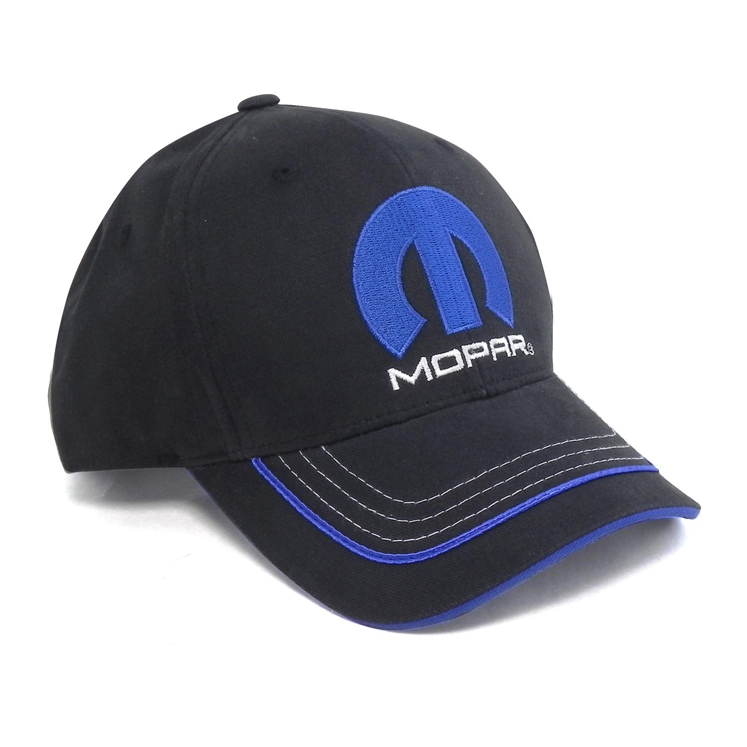 CarBeyondStore - Mopar Blue M Logo Black Baseball Cap von CarBeyondStore