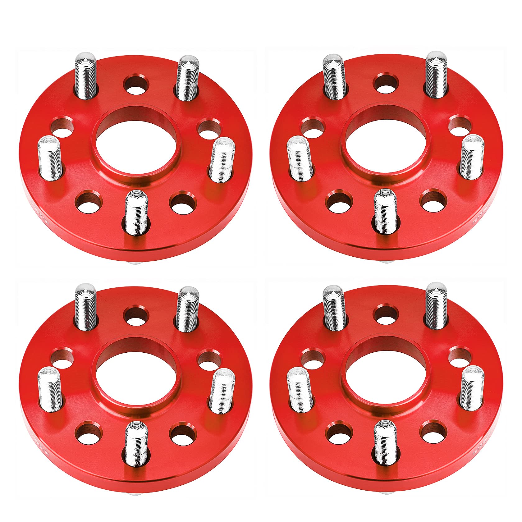 CarBole Spurverbreiterungen 5x120,15/20mm,72.56mm,Spurverbreiterung mit 20pcs Radschrauben,Distanzscheiben Kompatibel mit BMW,M12x1.5,Rot,4 Stück,10 Löcher von CarBole