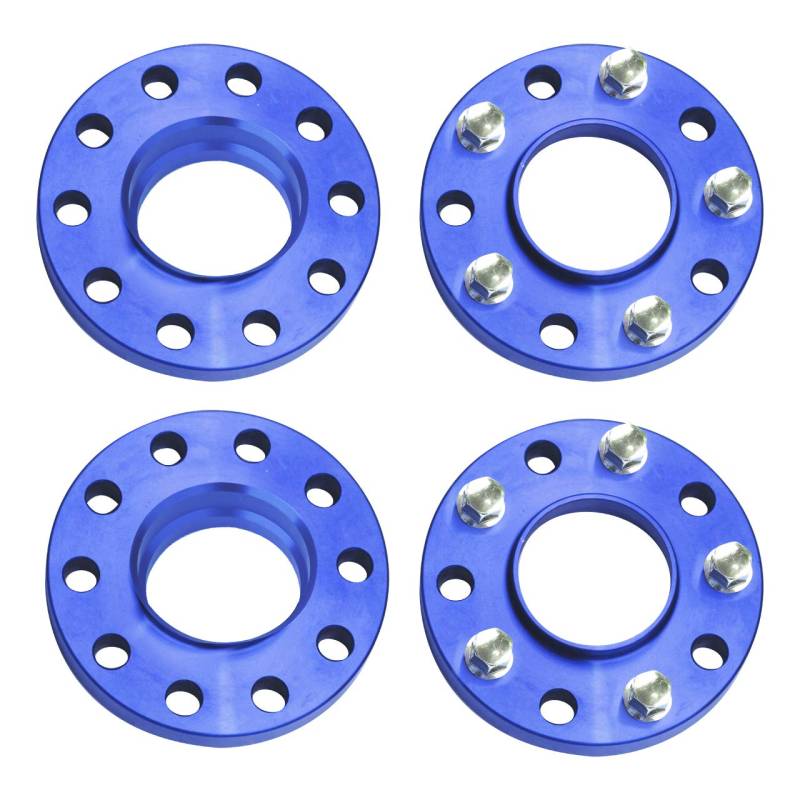 CarBole Spurverbreiterungen 5x120,15/20mm,72.56mm,Spurverbreiterung mit 20pcs Radschrauben,Distanzscheiben Kompatibel mit BMW,M12x1.5,Blau,4 Stück,10 Löcher von CarBole