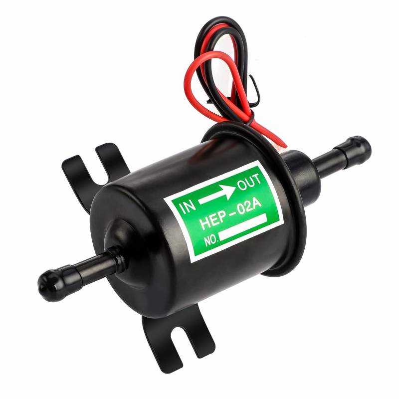 CarBole Universal Elektrisch Kraftstoffpumpe 12V,Benzinpumpe 2.5-4 PSI,Dieselpumpe,Externe Pumpe,Geräuscharmes,Einlass- und Auslassdurchmesser beträgt 8mm,380 Kreis Kupferspulen von CarBole