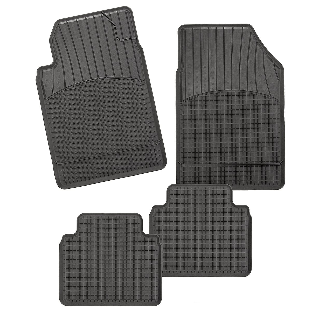 CarFashion Allwetter Schalenmatte A1, Auto Fussmatten Set in schwarz, 4-teilig, ohne Mattenhalter für FIAT Sedici Limousine, Kombi, Baujahr 05/2006-10/2014 von CarFashion