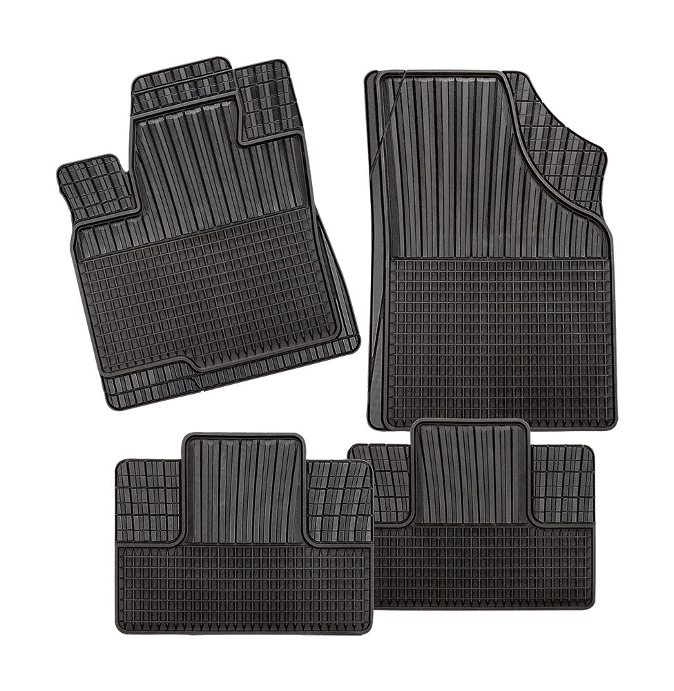 CarFashion 281284 Allwettermatte Monza CD2 | Matten Satz 4-Teilig | Tpe Gummimatte Schwarz | Auto Fussmatten Set ohne Mattenhalter von CarFashion