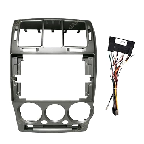 Autoradiorahmen 1/2Din Auto DVD Nur Rahmen Audio Fitting Adapter Dash Trim Facia Panel 9 zoll/Fit for Getz 2002-2011 LHD Doppel Radio Player Autosoundsystemrahmen(Frame and cable) von CarFitEssentials